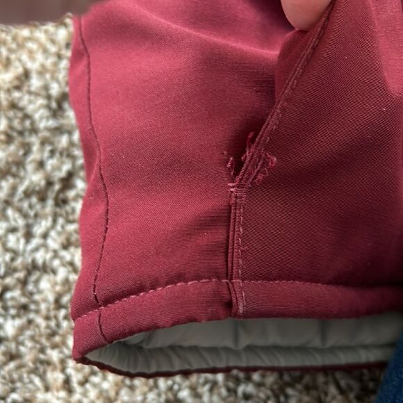 Vintage 80s LLbean Winter Insulated Burgundy Winter Snow Ski Jacket Coat L - Picture 13 of 15